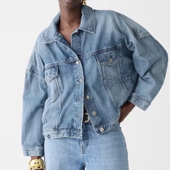 Limited Edition Point Sur J.Crew Beach Way Light Wash Denim Trucker Jacket XL - Picture 2 of 9